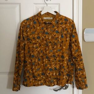 Quirky pattern corduroy shirt S